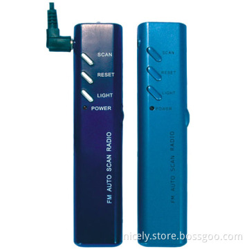 FM auto scan radio whit earphone &amp; torch